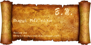Bugyi Mónika névjegykártya