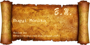 Bugyi Mónika névjegykártya